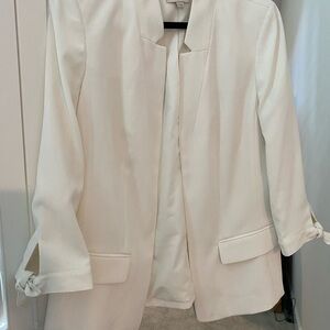 LOFT Cream Women's Blazer with Bow Cuffs